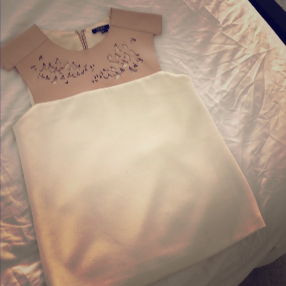 RAOUL Top with leather top part with bird stencils